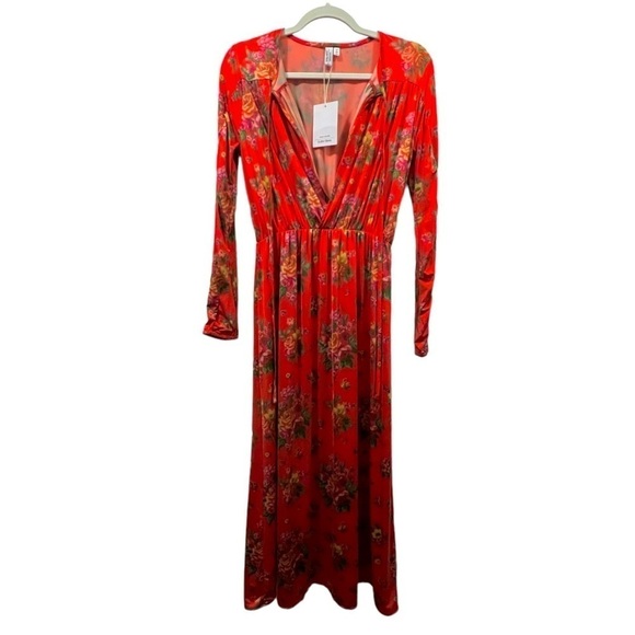 NWT & OTHER STORIES Orange Floral Midi Dress - Picture 3 of 12